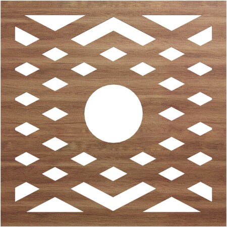 Ekena Millwork Chevron Wood Fretwork Pierced Ceiling Medallion, Walnut, 28"OD x 7 1/4"ID x 1/4"T CMWP28X28X0250CHWA